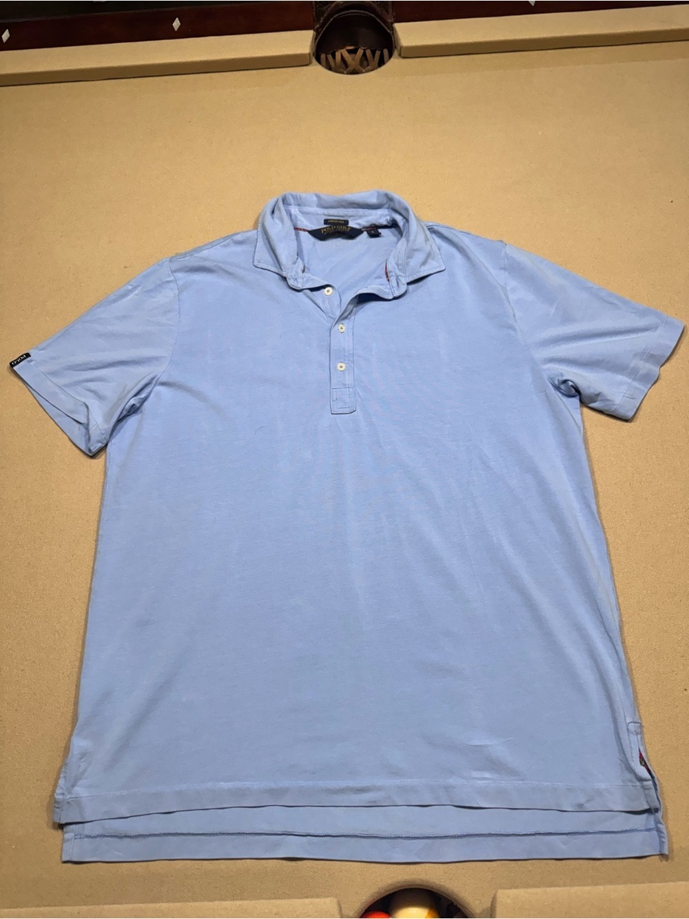Polo Golf Ralph Lauren Stretch Lisle Men Blue Short Sleeve Shirt